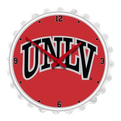The Fan-Brand NCAA UNLV Rebels: Red - Bottle Cap Wall Clock - Sports Team Bar Sign Dcor - Home, Dorm, Garage, Office, Fan Cave