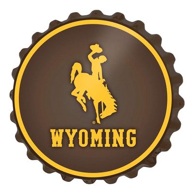 The Fan-Brand NCAA Wyoming Cowboys: Bottle Cap Wall Sign - Football, Basketball & Baseball Wall Decor - College Sports Dcor for Home, Office, Game Room, Fan Cave & Garage - USA Made