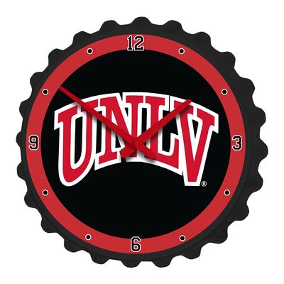 The Fan-Brand NCAA UNLV Rebels: Black - Bottle Cap Wall Clock - Sports Team Bar Sign Dcor - Home, Dorm, Garage, Office, Fan Cave