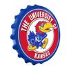 The Fan-Brand NCAA Kansas Jayhawks: Bottle Cap Wall Sign - Football, Basketball & Baseball Wall Decor - College Sports Dcor for Home, Office, Game Room, Fan Cave & Garage - USA Made view 2