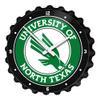 The Fan-Brand NCAA North Texas Mean Green - Bottle Cap Wall Clock - Sports Team Bar Sign Dcor - Home, Dorm, Garage, Office, Fan Cave view 1