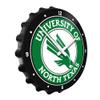 The Fan-Brand NCAA North Texas Mean Green - Bottle Cap Wall Clock - Sports Team Bar Sign Dcor - Home, Dorm, Garage, Office, Fan Cave view 2