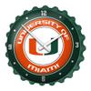 The Fan-Brand NCAA Miami Hurricans: Green - Bottle Cap Wall Clock - Sports Team Bar Sign Dcor - Home, Dorm, Garage, Office, Fan Cave view 1