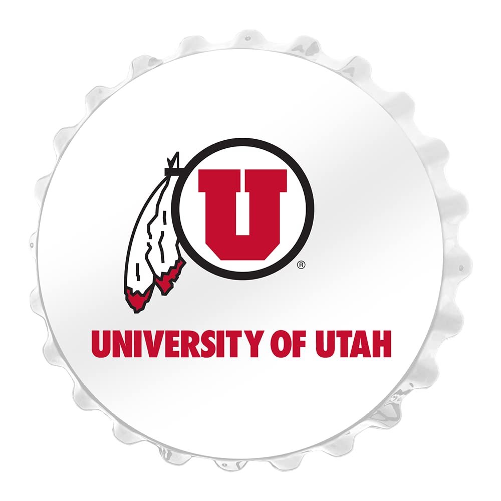 The Fan-Brand NCAA Utah Utes: Bottle Cap Wall Sign - Football, Basketball & Baseball Wall Decor - College Sports Dcor for Home, Office, Game Room, Fan Cave & Garage - USA Made