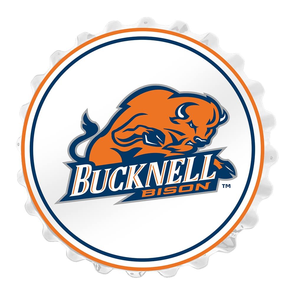 The Fan-Brand NCAA Bucknell Bisons: Bottle Cap Wall Sign - Football, Basketball & Baseball Wall Decor - College Sports Dcor for Home, Office, Game Room, Fan Cave & Garage - USA Made