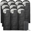 10 Pack Sleeping Bags for Adults Cold Weather Bulk for Homeless People, 4 Seasons Warm or Cold Lightweight Indoor Outdoor Backpacking, Camping (All Black Pack) view 1