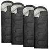 10 Pack Sleeping Bags for Adults Cold Weather Bulk for Homeless People, 4 Seasons Warm or Cold Lightweight Indoor Outdoor Backpacking, Camping (All Black Pack) view 2