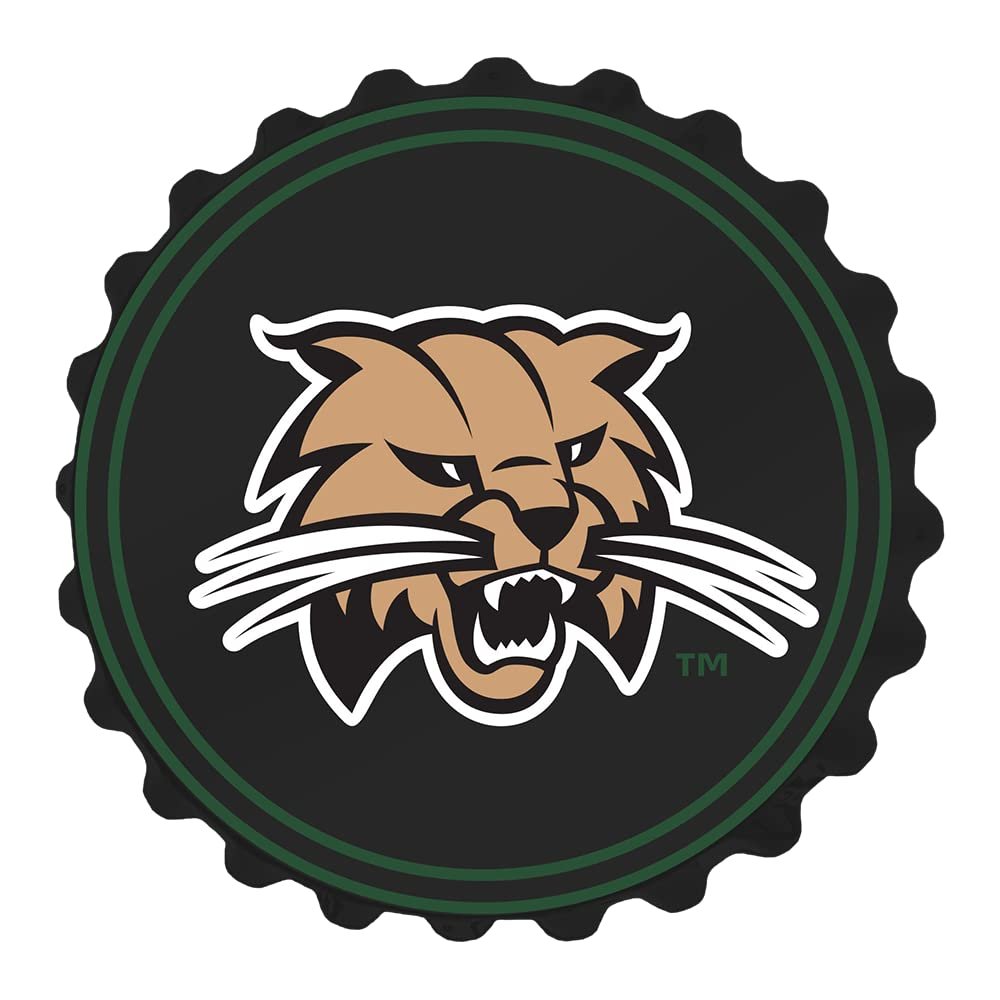 The Fan-Brand NCAA Ohio Bobcats: Bobcat - Bottle Cap Wall Sign - Football, Basketball & Baseball Wall Decor - College Sports Dcor for Home, Office, Game Room, Fan Cave & Garage - USA Made