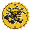 The Fan-Brand NCAA Wichita State Shockers: WuShock - Bottle Cap Wall Clock - Sports Team Bar Sign Dcor - Home, Dorm, Garage, Office, Fan Cave view 1