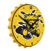 The Fan-Brand NCAA Wichita State Shockers: WuShock - Bottle Cap Wall Clock - Sports Team Bar Sign Dcor - Home, Dorm, Garage, Office, Fan Cave view 2
