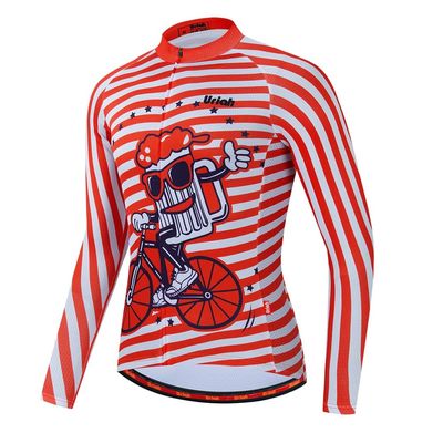 Uriah Men's Cycling Jersey Thermal Fleece Long Sleeve Reflective with Rear Zippered Bag Bag Cheer Race Size XXL