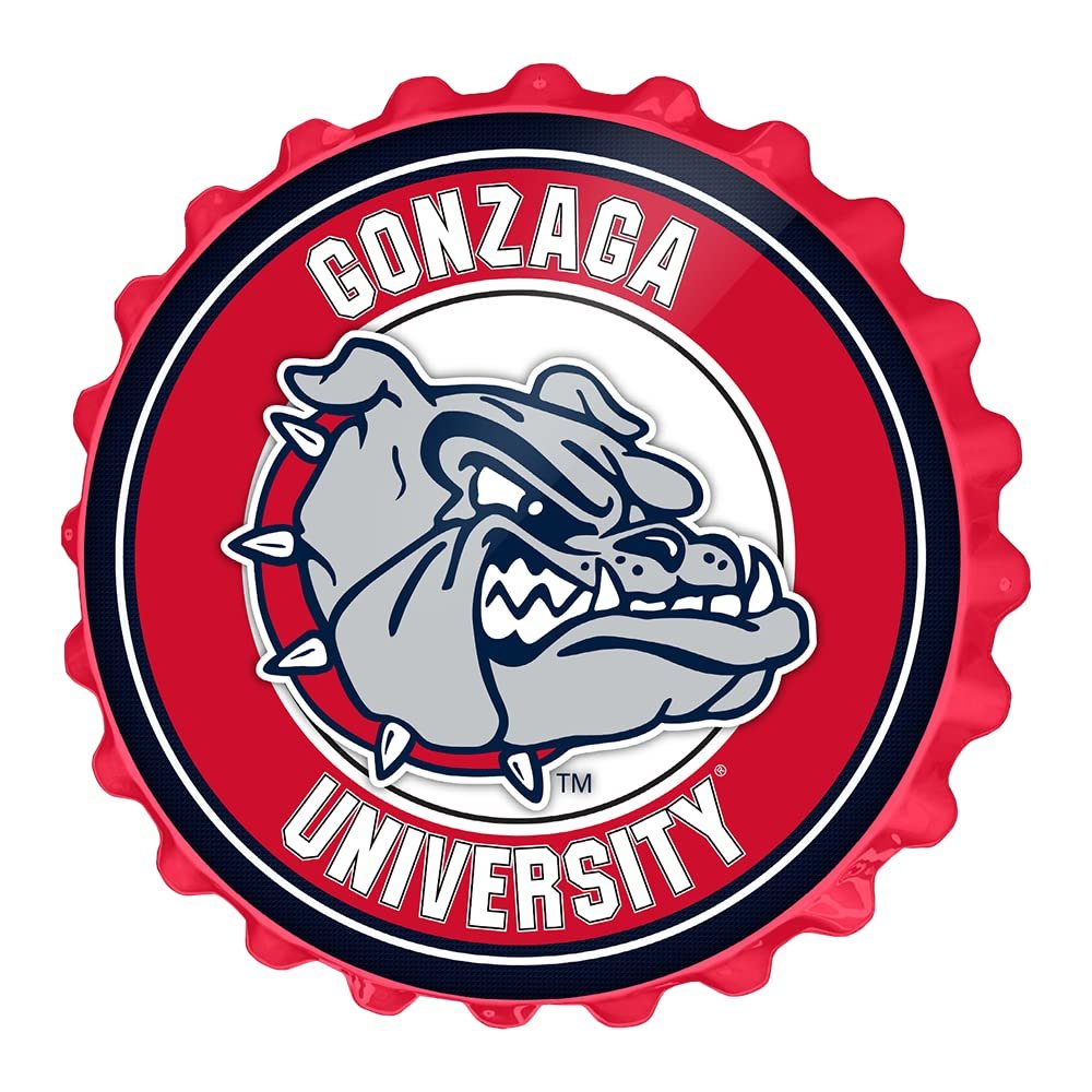 The Fan-Brand NCAA Gonzaga Bulldogs: Bottle Cap Wall Sign - Football, Basketball & Baseball Wall Decor - College Sports Dcor for Home, Office, Game Room, Fan Cave & Garage - USA Made