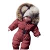 Boy Baby Coat Jumpsuit Warm Girl Winter Infant Jacket Outerwear Hooded Romper Boys Coat&Jacket (P-Brown, 12-18 Months) view 1