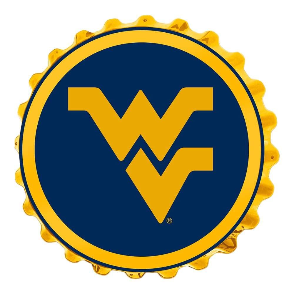 The Fan-Brand NCAA West Virginia Mountaineers: Bottle Cap Wall Sign - Football, Basketball & Baseball Wall Decor - College Sports Dcor for Home, Office, Game Room, Fan Cave & Garage - USA Made