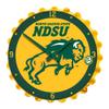 The Fan-Brand NCAA North Dakota State Bison: Charging, Yellow - Bottle Cap Wall Clock - Sports Team Bar Sign Dcor - Home, Dorm, Garage, Office, Fan Cave view 1