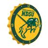 The Fan-Brand NCAA North Dakota State Bison: Charging, Yellow - Bottle Cap Wall Clock - Sports Team Bar Sign Dcor - Home, Dorm, Garage, Office, Fan Cave view 2