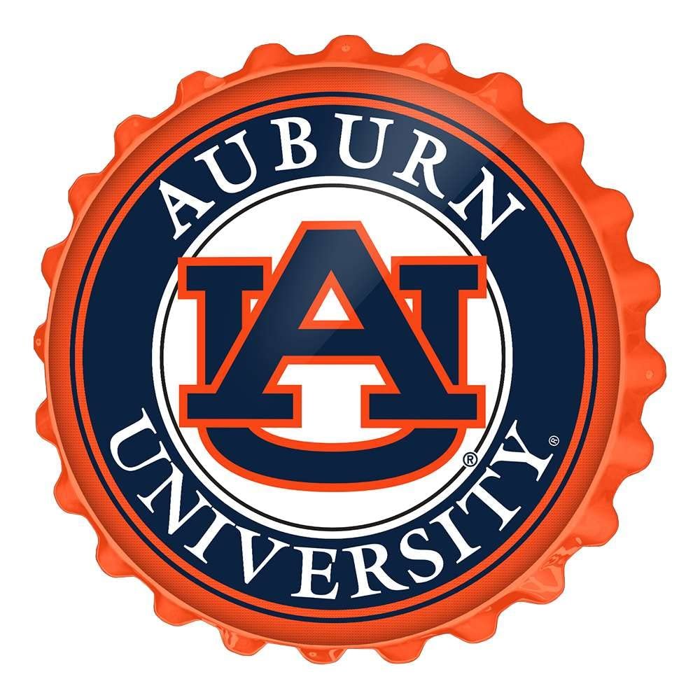The Fan-Brand NCAA Auburn Tigers: Bottle Cap Wall Sign - Football, Basketball & Baseball Wall Decor - College Sports Dcor for Home, Office, Game Room, Fan Cave & Garage - USA Made