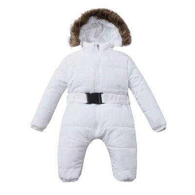 Boy Baby Coat Jumpsuit Warm Girl Winter Infant Jacket Outerwear Hooded Romper Boys Coat&jacket (P-White, 3-6 Months)