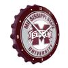 The Fan-Brand NCAA Mississippi State Bulldogs: Maroon - Bottle Cap Wall Clock - Sports Team Bar Sign Dcor - Home, Dorm, Garage, Office, Fan Cave view 2