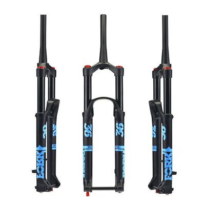 HSQMA DH Bike Air Fork 26/27.5/29 Inch Downhill Mountain Bike Suspension Fork Travel 140mm Rebound Adjust Tapered Front Fork Thru Axle Manual Lockout