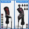 Knit Golf Hybrid Iron Head Covers 4-9 and 2pcs Hybrid/UT Club Head Covers with Rotatable No.Tag, Golf Club Head Protector for Cleveland, Wilson Launch Pad, Tour Edge, Powerbilt Hybrid Irons view 2
