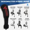 Knit Golf Hybrid Iron Head Covers 4-9 and 2pcs Hybrid/UT Club Head Covers with Rotatable No.Tag, Golf Club Head Protector for Cleveland, Wilson Launch Pad, Tour Edge, Powerbilt Hybrid Irons view 3