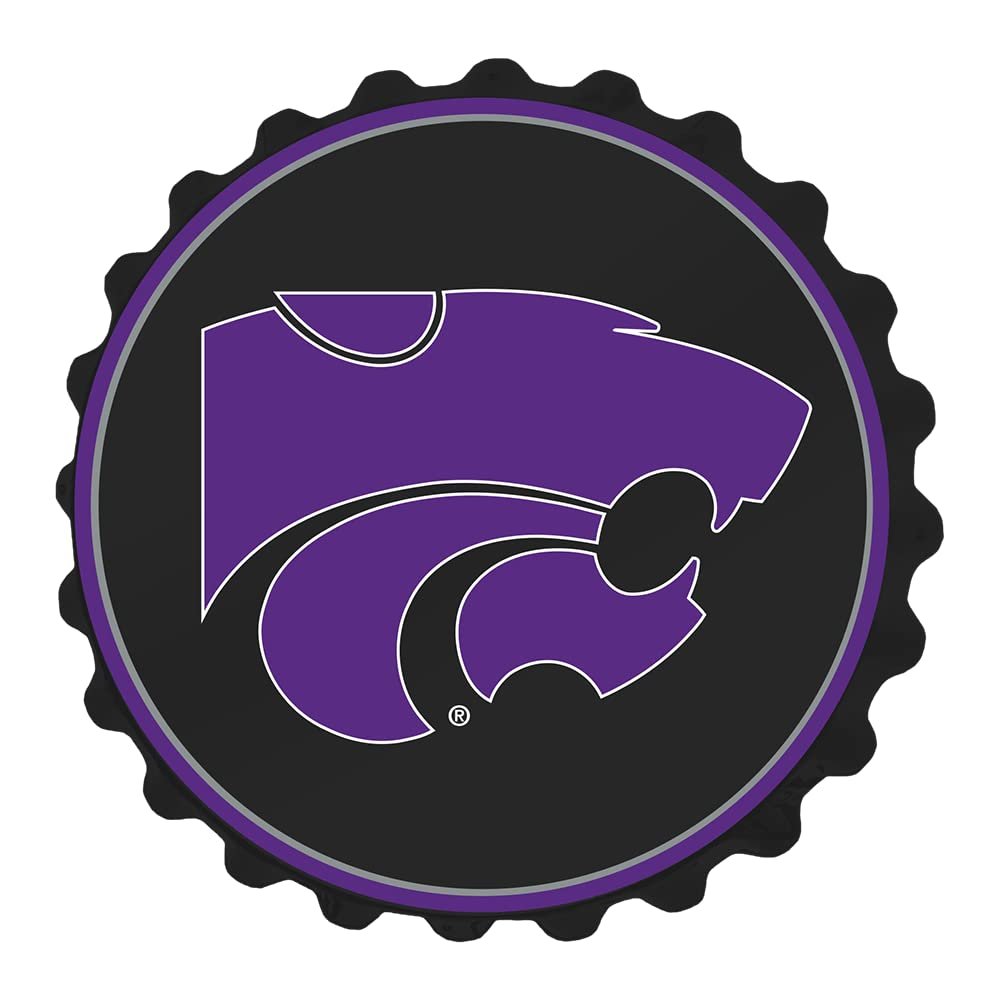 The Fan-Brand NCAA Kansas State Wildcats: Bottle Cap Wall Sign - Football, Basketball & Baseball Wall Decor - College Sports Dcor for Home, Office, Game Room, Fan Cave & Garage - USA Made