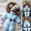 Boy Baby Coat Jumpsuit Warm Girl Winter Infant Jacket Outerwear Hooded Romper Boys Coat&jacket (P-Blue, 18-24 Months) view 2