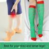 Junely Christmas Compression Socks for Women Knee High Candy Cane Socks for Running Athletic Nurses Pregnant Women Work Support Travel Flight Sports Gifts Green view 4