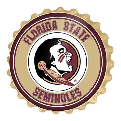 The Fan-Brand NCAA Florida State Seminoles: Bottle Cap Wall Sign - Football, Basketball & Baseball Wall Decor - College Sports Dcor for Home, Office, Game Room, Fan Cave & Garage - USA Made