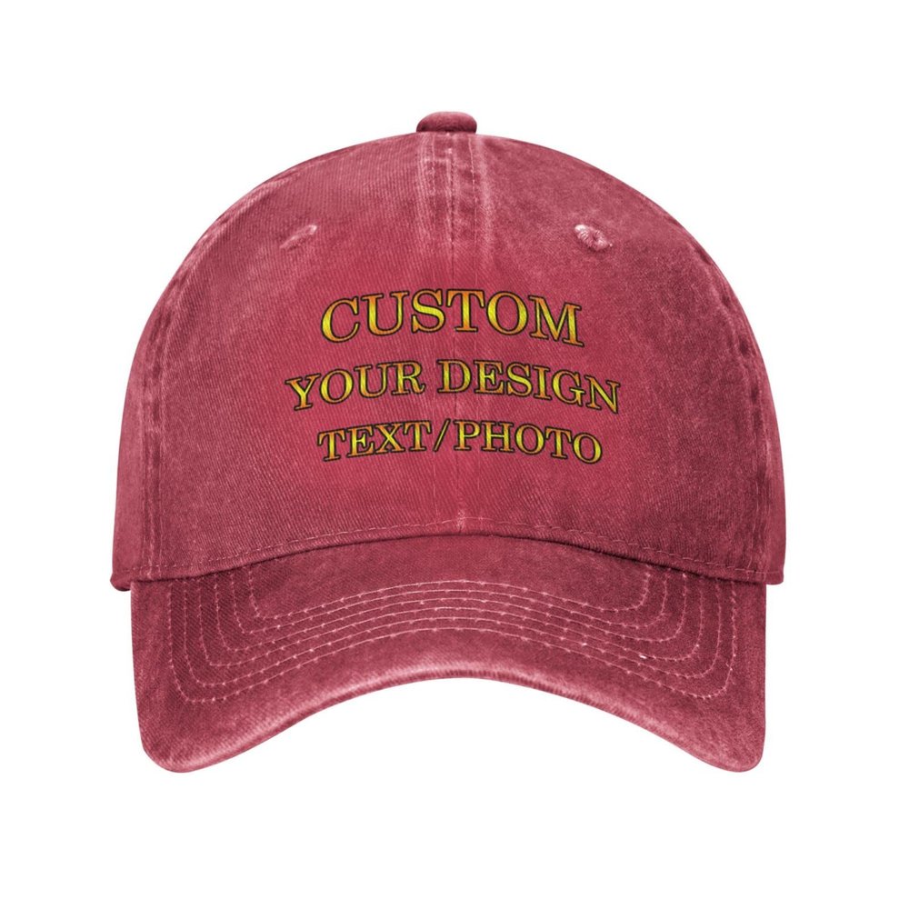 Custom Hats Design Your Own Add Your Photo Text Name Unisex Custom Baseball Hat Denim Hat Denim Hat Cool Hat Deep Heather Baseball Hat