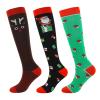 Junely Christmas Compression Socks for Women Knee High Stockings for Running Athletic Nurses Pregnant Women Work Support Travel Flight Sports Gifts Red Green Black view 1
