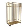C'ESTBON Gold Yoga Mat Basket with 4 Wheels, Square-Shaped Multifunctional Holder, Heavy Duty Metal Work Out Equipment Rack, in Bedroom, Living Room, Garage view 2