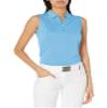 Callaway Women's Quarter Zip Heather Sleeveless Golf Polo, Moisture-Wicking, Sun Protection, Stretch Shoulder Seams, Ibiza Blue Htr, XX-Large view 1