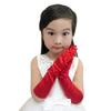 Kids Satin Opera Gloves Long Shiny Dress Up Gloves Stretchy Flapper Elbow Gloves for Girl Princess 4-9year view 2