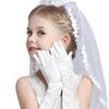 Kids Satin Opera Gloves Long Shiny Dress Up Gloves Stretchy Flapper Elbow Gloves for Girl Princess 4-9year view 3