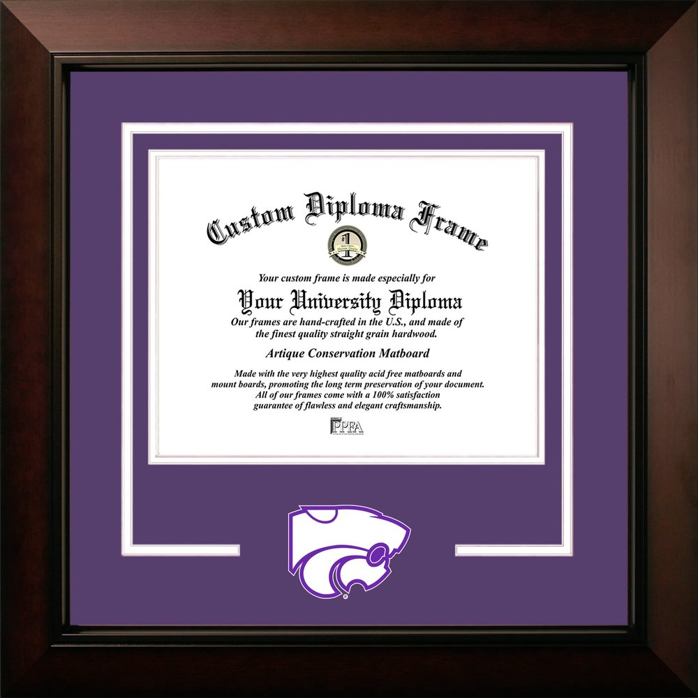 Campus Images Kansas State Wildcats 11w x 8.5h Legacy Black Cherry Spirit Logo Diploma Frame