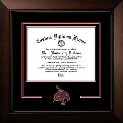 Campus Images Texas State Bobcats 14w x 11h Legacy Black Cherry Spirit Logo Diploma Frame