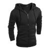 Maiyifu-GJ Men's Long Sleeve Full Zip Hoodie Casual Lightweight Cotton Hooded Sweatshirt Loose Fit Hoodies With Kanga Pocket (Black,Large) view 1