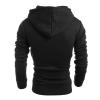 Maiyifu-GJ Men's Long Sleeve Full Zip Hoodie Casual Lightweight Cotton Hooded Sweatshirt Loose Fit Hoodies With Kanga Pocket (Black,Large) view 3