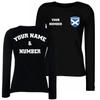 Personalised Women's Scotland 2026 Football T-Shirt Long Sleeve | Custom Name and Number | Scotland Flag Design (XXL Black Multi Color) view 1