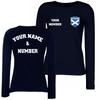 Personalised Women's Scotland 2026 Football T-Shirt Long Sleeve | Custom Name and Number | Scotland Flag Design (L Navy Blue Multi Color) view 1