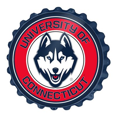 The Fan-Brand NCAA UConn Huskies: Red - Bottle Cap Wall Sign - Football, Basketball & Baseball Wall Decor - College Sports Dcor for Home, Office, Game Room, Fan Cave & Garage - USA Made