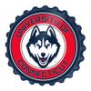 The Fan-Brand NCAA UConn Huskies: Red - Bottle Cap Wall Sign - Football, Basketball & Baseball Wall Decor - College Sports Dcor for Home, Office, Game Room, Fan Cave & Garage - USA Made view 1