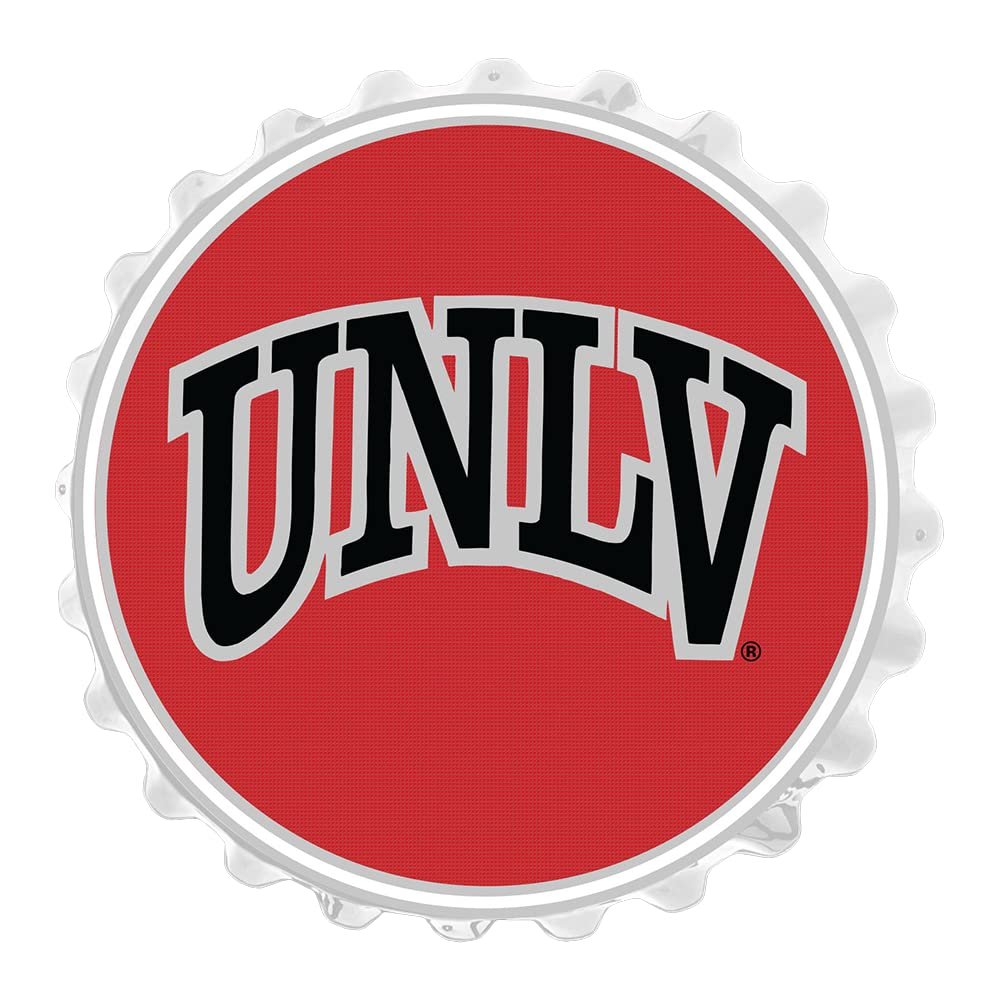 The Fan-Brand NCAA UNLV Rebels: Red - Bottle Cap Wall Sign - Football, Basketball & Baseball Wall Decor - College Sports Dcor for Home, Office, Game Room, Fan Cave & Garage - USA Made