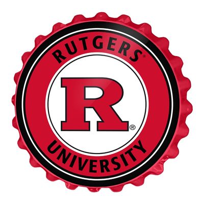 The Fan-Brand NCAA Rutgers Scarlet Knights: Scarlet - Bottle Cap Wall Sign - Football, Basketball & Baseball Wall Decor - College Sports Dcor for Home, Office, Game Room, Fan Cave & Garage - USA Made