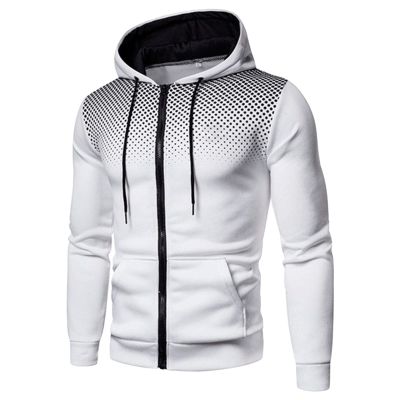 Maiyifu-GJ Men's Full Zip Cardigan Hoodies Long Sleeve Fleece Sports Hoodie Lightweight Hooded Sweatshirts with Pockets (White,Small)