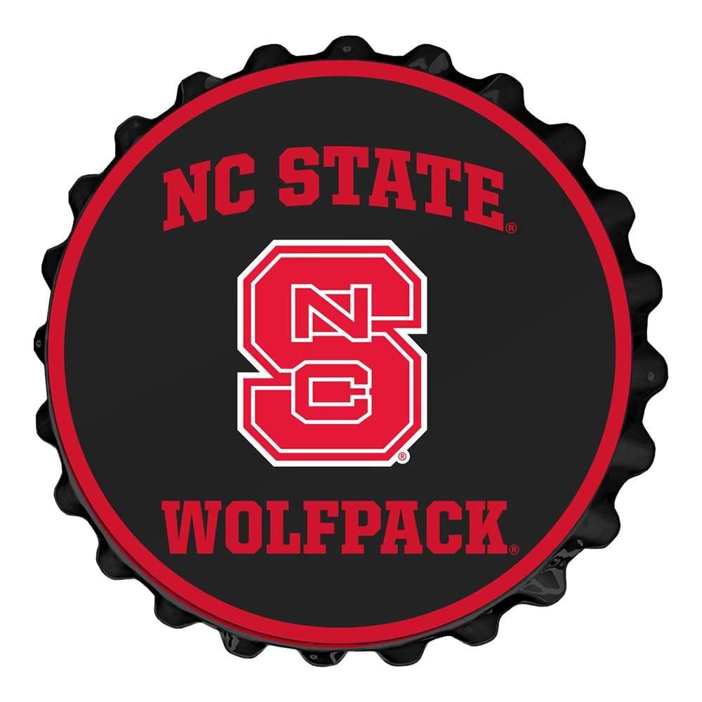 The Fan-Brand NCAA NC State Wolfpack: Block S - Black - Bottle Cap Wall Sign - Football, Basketball & Baseball Wall Decor - College Sports Dcor for Home, Office, Game Room, Fan Cave & Garage - USA Made