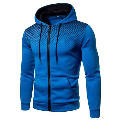 Maiyifu-GJ Men's Full Zip Cardigan Hoodies Long Sleeve Fleece Sports Hoodie Lightweight Hooded Sweatshirts with Pockets (Blue,X-Large)