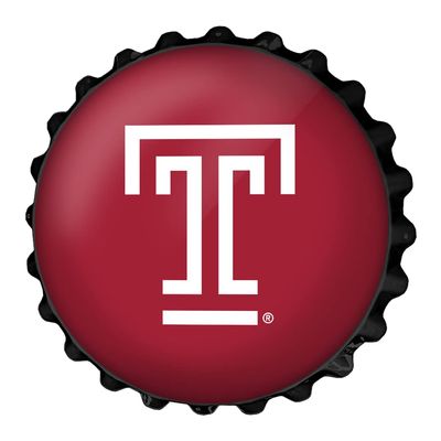 The Fan-Brand NCAA Temple Owls: Logo - Black - Bottle Cap Wall Sign - Football, Basketball & Baseball Wall Decor - College Sports Dcor for Home, Office, Game Room, Fan Cave & Garage - USA Made